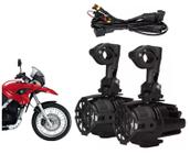 Kit Farol Milha Auxiliar Led Bmw F 650GS c/ Botão e chicote - Motocom