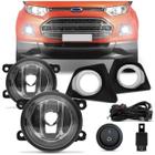 Kit Farol Milha EcoSport 2013 2014 2015 2016 2017 Moldura Aro Cromado - Prime