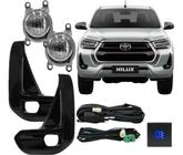 Kit Farol Milha Neblina LED Moldura Preta Hilux 2021 2022