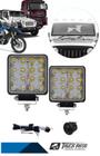 Kit Farol Milha Off Road Troller Jeep Pickup 16 Led Quadrado - TIGER AUTO