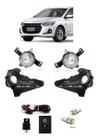 Kit Farol Milha Onix Hatch Sedan Plus Turbo 2020 2021 2022 + Par Pingos 5050 5 Leds