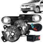 Kit Farol Neblina Milha Gol Voyage Saveiro G5 2009 até 2012 Aro Cromado