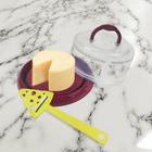 Kit fatiador de queijo manual e queijeira com tampa rosqueavel e alça