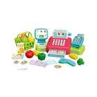 Kit Faz de Conta Mini Caixa de Supermercado Brinquedo Infantil Caixa Registradora Portátil Maleta