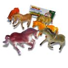 Kit Fazenda 06 Pçs Animais Cavalo Vaquejada Variados - Toy King Brinquedo Banho Piscina Praia