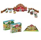 Kit Fazendinha Brinquedo Infantil Animais Cenário Colorido