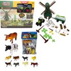 Kit fazendinha com trator implementos e animais