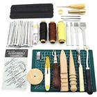 Kit Ferramentas Trabalho Couro Groove Cinzel Costura Corte Costura Maleta