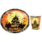 Kit Festa 10 Prato 10 Copo Descartável Papel Halloween