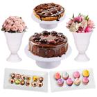 Kit Festa 6 Peças, Vaso + Boleira + Bandeja Decoração Doces