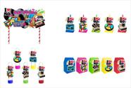 Kit Festa Anos 80 colorido 31 peças (10 pessoas) cone milk - Produto artesanal