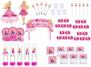 Kit Festa Barbie 283 peças (30 pessoas) painel e cx