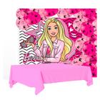 Kit festa Barbie Decora Toalha Plástica + 25 balões + Painel - Festcolor - KIT