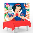 Kit festa Branca de neve Decoração Toalha Vermelha+ Painel G