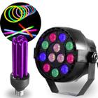 Kit festa - canhão refletor com pulseiras neon e luz negra