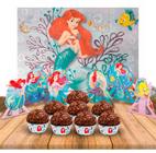 Kit festa completo 107pçs decoração Ariel Disney aniversário