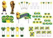 Kit Festa Copa Seleção Brasil 283 peças (30 pessoas) painel e cx