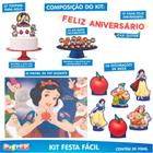 Kit Festa Infantil Branca Neve 39 Itens Painel + Faixa +
