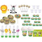 Kit Festa Infantil Safari Menino (verde Escuro) 155 Peças (30 pessoas)