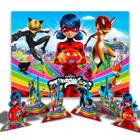 Kit Festa Ladybug Decoração Aniversário Painel + 6 Display