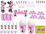 Kit Festa Minnie Rosa 255 peças (30 pessoas)