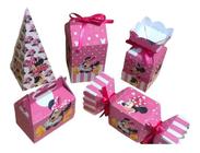 Kit Festa Minnie Rosa 50 Itens Kibunitinho Lembrancinhas Para Aniversário Infantil