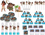 Kit festa Moana 107 peças (10 pessoas) - Produto artesanal