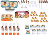 Kit festa Moana Baby (laranja) 191 peças (20 pessoas)