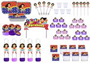 Kit Festa Mulher Maravilha Baby (lilás roxo) 121 Peças (10 pessoas)