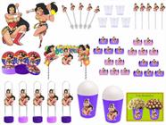 Kit festa Mulher Maravilha (lilás roxo) 105 peças (10 pessoas) - Produto artesanal