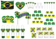 Kit Festa Pátria Amada Brasil 113 peças (10 pessoas) painel e cx