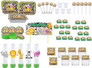 Kit Festa Safari Menino (verde Escuro) 121 Peças (10 pessoas) - Produto artesanal