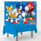 Kit festa Sonic Decoração Anive Toalha azul + Painel GG TNT