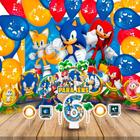 Kit Festa Aniversário Prata Painel + Display Sonic Filme