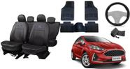 Kit Fiesta 13-21 com Capa de Couro + Tapete + Capa de Volante Exclusiva