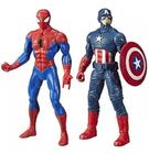 Kit figura boneco capitão américa e homem aranha 24cm olympus hasbro