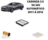 Kit filtros revisão kia cadenza 3.5 v6 2011 à 2016