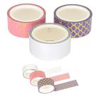 Kit Fita Adesiva Washi Tape Metalizado Foil Linda 3 Unidades