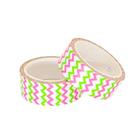 Kit Fita Decorativa Washi Tape Chevron Rosa Verde 2 Unidades