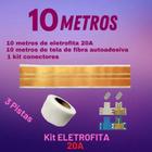 Kit Fita eletrica 20a 3 Pistas 10 metro +Conector eletrofita
