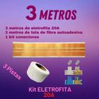 Kit Fita eletrica 20a 3 Pistas 3 metro + Conector eletrofita