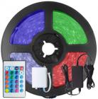 Kit Fita LED 5050 RGB Colorida 300 Leds 5 Metros 12V IP65 + Controle Remoto + Fonte