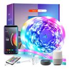 Kit Fita LED Inteligente Adesiva 5m Com Controle Remoto APP Wi-fi Casa Inteligente RGB IP65