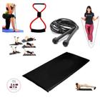 Kit Fitness Colchonete + Elástico Extensor + Corda De Pular