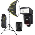 Kit Flash Godox Tt560ii Com Rádio Flash Universal + Softbox Montagem Rapida E Tripé - greika