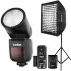 Kit Flash Godox Ttl V1 Para Canon Com Softbox 60x60 Grid + Tripé + Rádio Flash