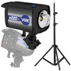 Kit Flash Tocha Led Estúdio Profissional Mako V-lite E220 50w Bivolt + Tripé 2m