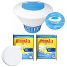 Kit Flutuador Clorador e 2 Pastilhas de Cloro 5x1 para Piscina