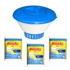 Kit flutuador clorador para piscina com 3 pastilha de cloro