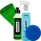 Kit Focus Restaurador Polidor Tira Mancha De Vidros Glazy Limpa Protege Vidro Pano Aplicador Vonixx